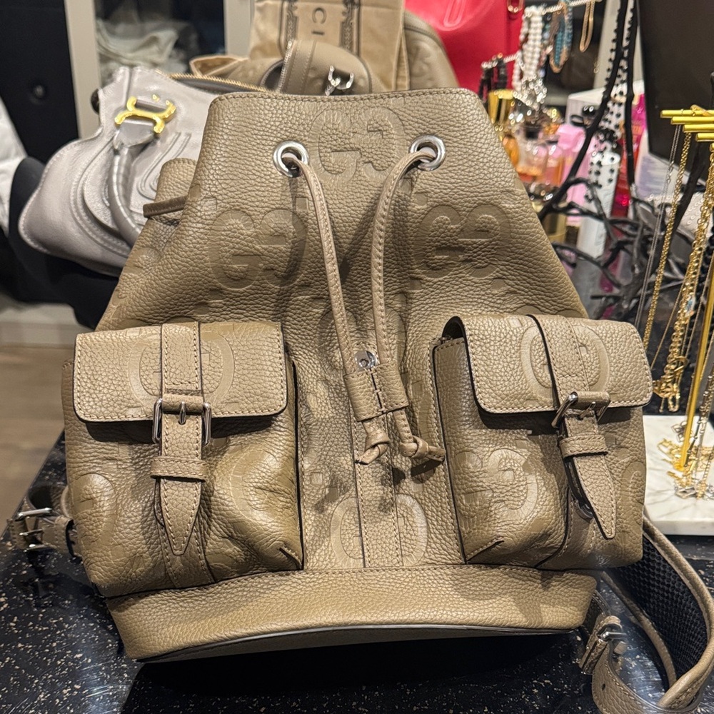 Gucci Beige Leather Backpack - Picture 2 of 6